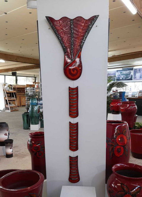 Red Nikau Wall Hanging (4 Piece)